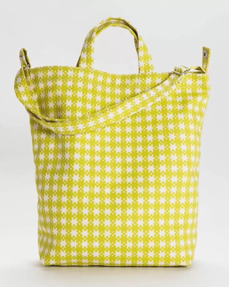 Baggu Duck Bag : Chartreuse Pixel Gingham - | Totes