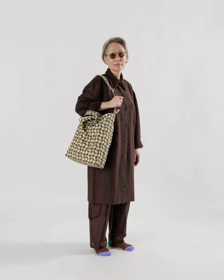 Baggu Duck Bag : Wavy Gingham Brown - | Totes