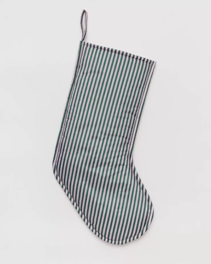 Baggu Holiday Stocking : Lilac Candy Stripe - | Holiday Stocking