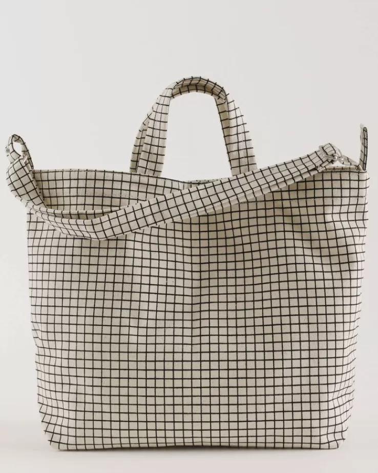 Baggu Horizontal Duck Bag : Natural Grid - | Totes