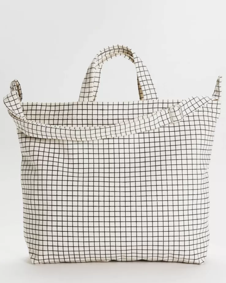 Baggu Horizontal Zip Duck Bag : Natural Grid - | Totes