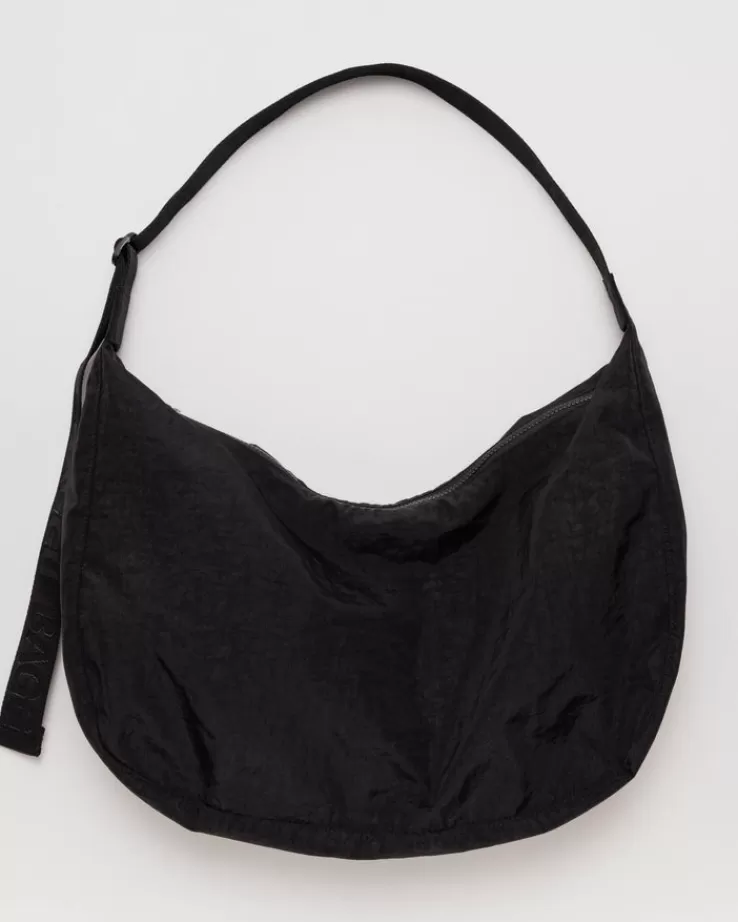 Baggu Large Nylon Crescent Bag : Black - | Crossbody Bags