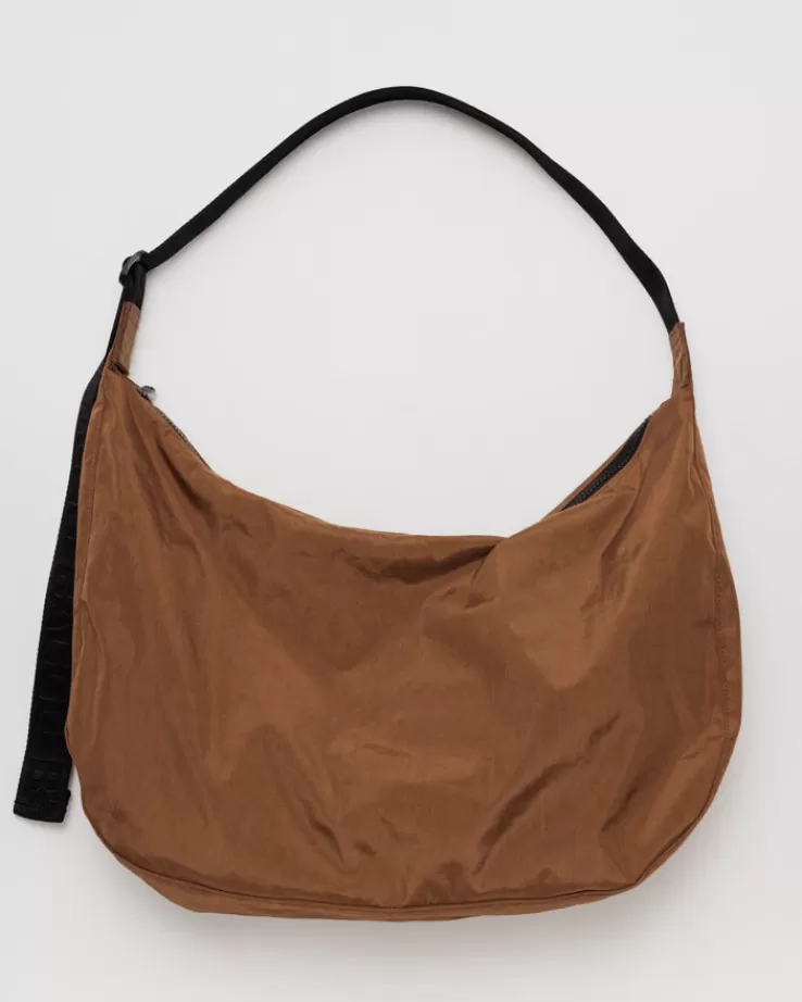 Baggu Large Nylon Crescent Bag : Brown - | Crossbody Bags