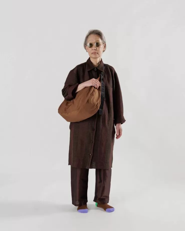 Baggu Large Nylon Crescent Bag : Brown - | Crossbody Bags