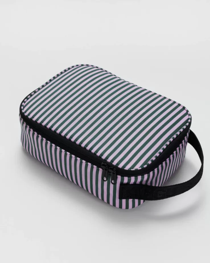 Baggu Lunch Box : Lilac Candy Stripe - | Lunch Bags & Coolers