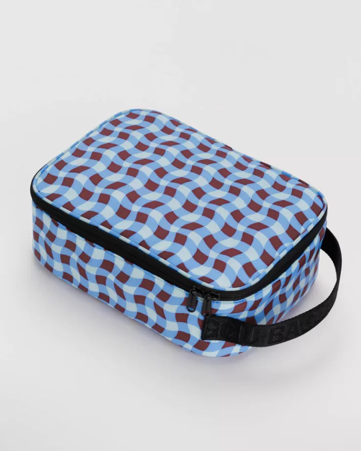 Baggu Lunch Box : Wavy Gingham Blue - | Lunch Bags & Coolers