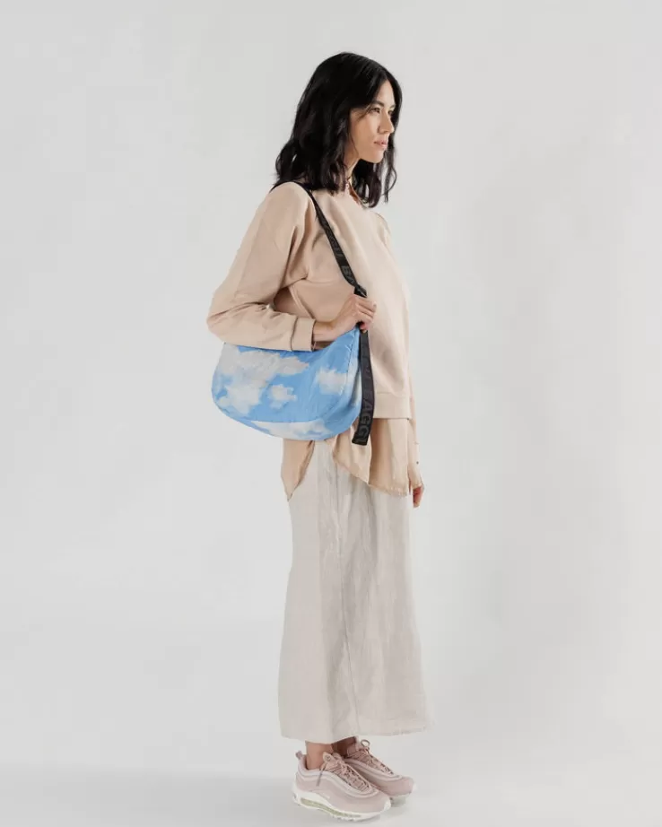 Baggu Medium Nylon Crescent Bag : Clouds - | Purses