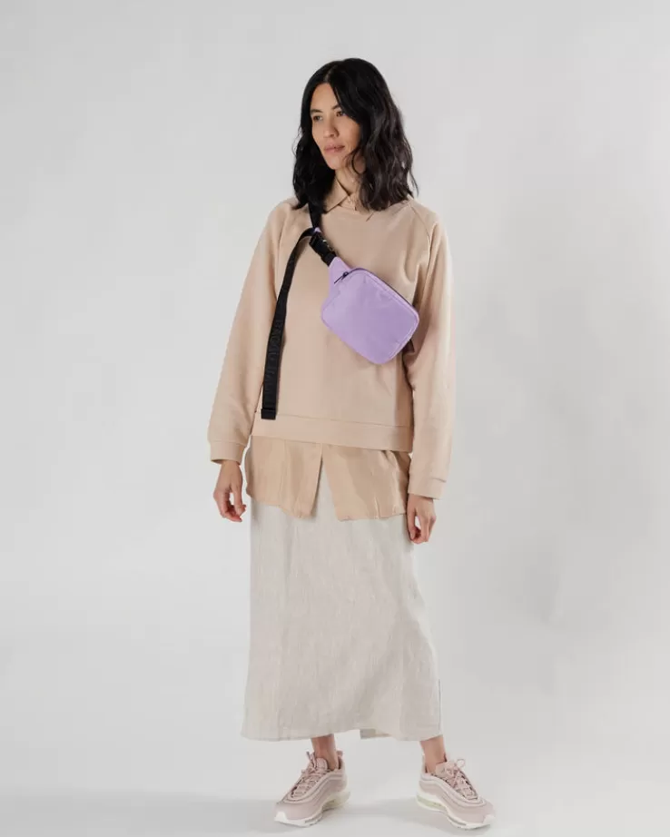 Baggu Puffy Fanny Pack : Dusty Lilac - | Crossbody Bags