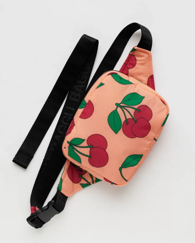 Baggu Puffy Fanny Pack : Sherbet Cherry - | Crossbody Bags