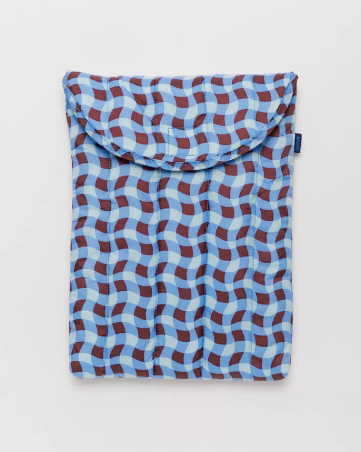 Baggu Puffy Laptop Sleeve 13"/14" : Wavy Gingham Blue - | Cases & Sleeves