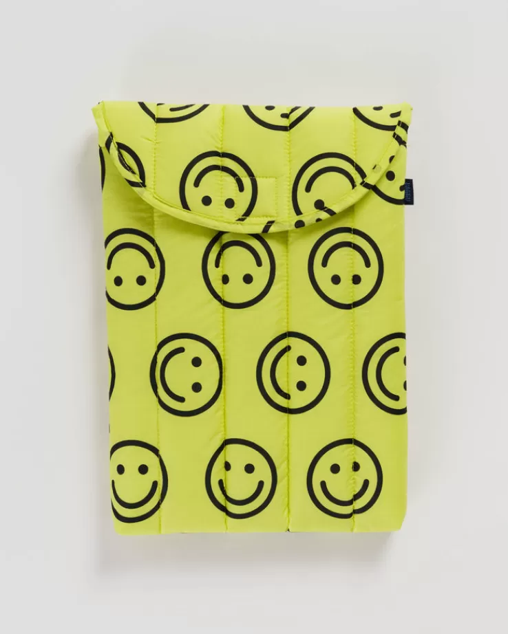 Baggu Puffy Laptop Sleeve 13"/14" : Yellow Happy - | Cases & Sleeves