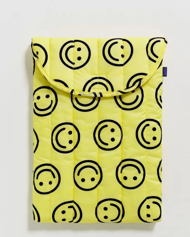 Baggu Puffy Laptop Sleeve 16" : Yellow Happy - | Cases & Sleeves