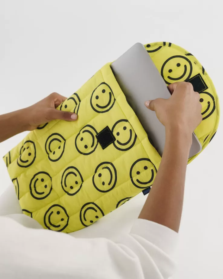 Baggu Puffy Laptop Sleeve 16" : Yellow Happy - | Cases & Sleeves