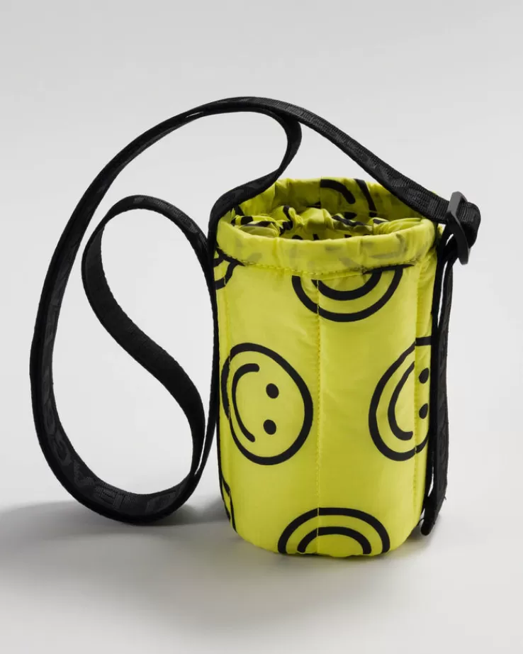 Baggu Puffy Water Bottle Sling : Yellow Happy - | Puffy Water Bottle Slings