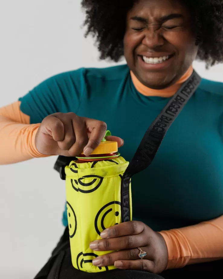 Baggu Puffy Water Bottle Sling : Yellow Happy - | Puffy Water Bottle Slings