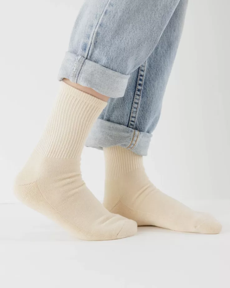 Baggu Ribbed Sock : Ecru - | Socks