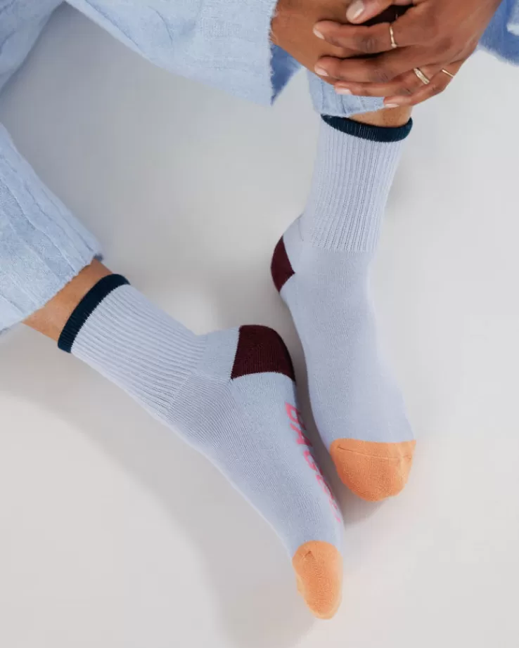 Baggu Ribbed Sock : Light Blue Mix - | Socks