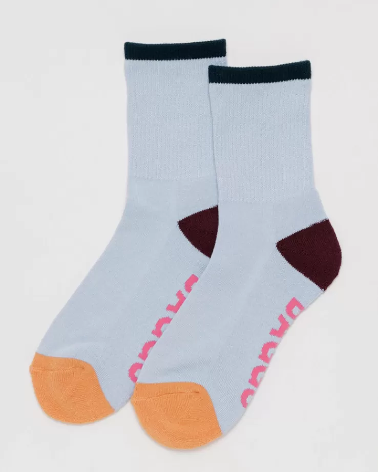 Baggu Ribbed Sock : Light Blue Mix - | Socks