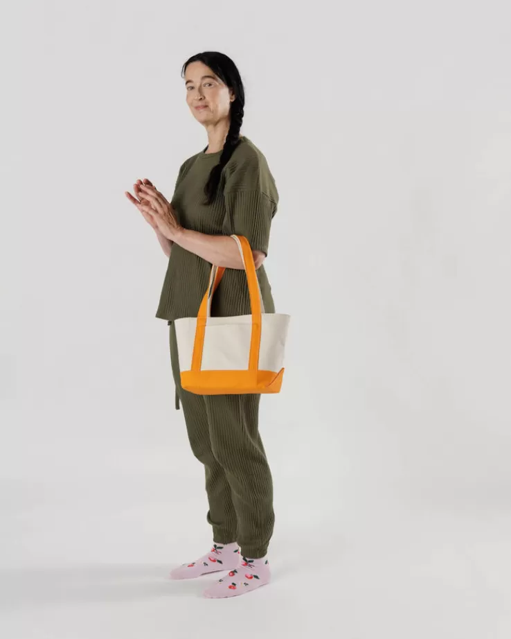 Baggu Small Heavyweight Canvas Tote : Tangerine - | Totes