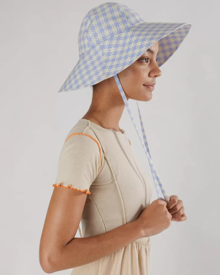 Baggu Soft Sun Hat : Blue Pixel Gingham - | Hats