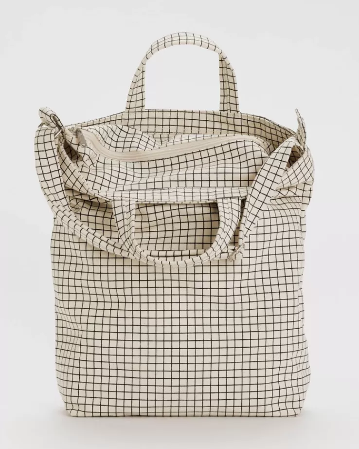 Baggu Zip Duck Bag : Natural Grid - | Totes