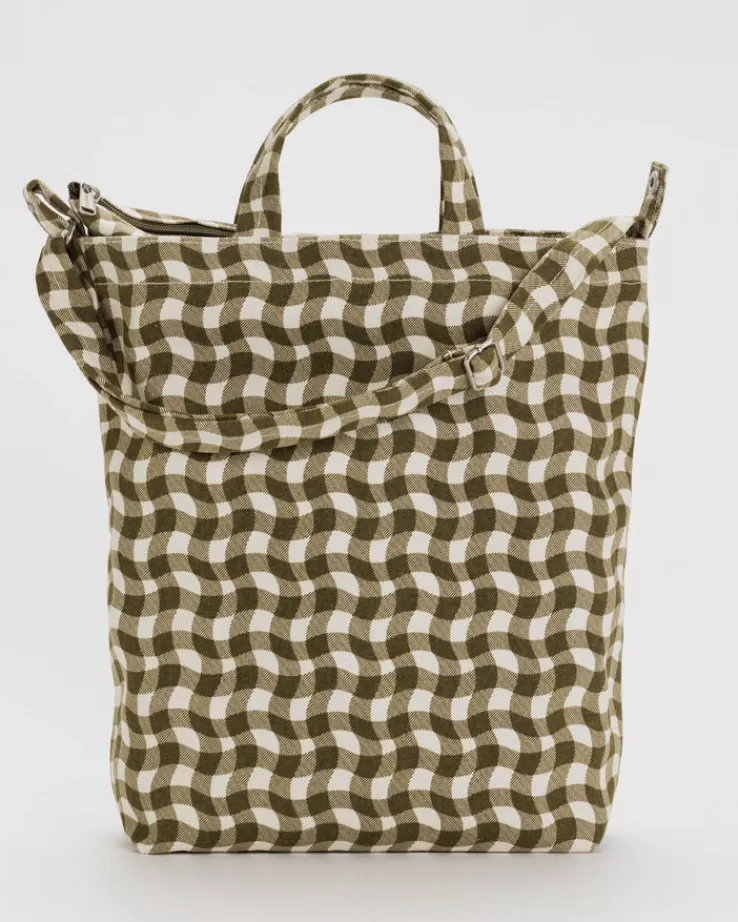 Baggu Zip Duck Bag : Wavy Gingham Brown - | Totes