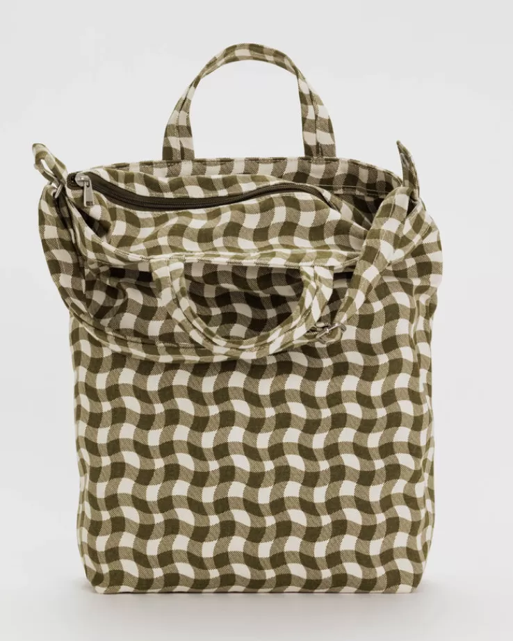 Baggu Zip Duck Bag : Wavy Gingham Brown - | Totes